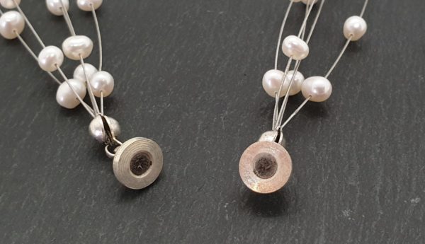 Süßwasserperlen Collier weiß B-Ware – Bild 3