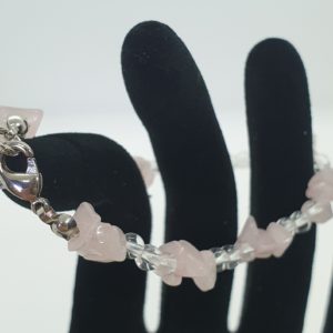 Rosenquarz mit Bergkristall Armband kaufen
