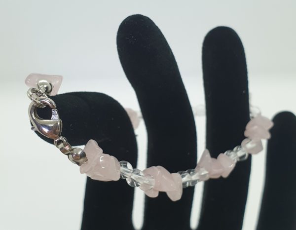 Rosenquarz mit Bergkristall Armband kaufen