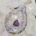 Achatscheibe mit Amethyst