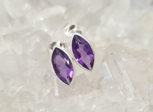 Amethyst Navette Ohrstecker