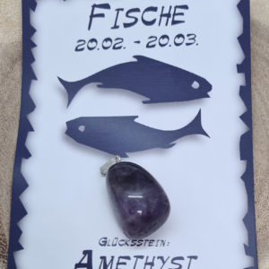 Glücksstein Fische Amethyst Anhänger