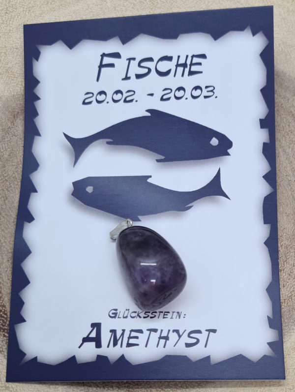 Glücksstein Fische Amethyst Anhänger