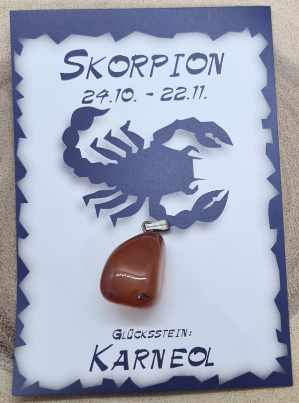 Glücksstein Skorpion Karneol