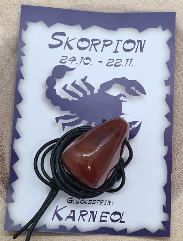Glücksstein Skorpion Karneol