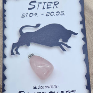 Glücksstein Stier Rosenquarz