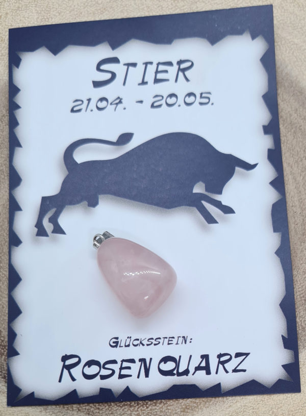 Glücksstein Stier Rosenquarz