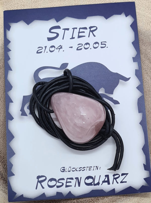 Glücksstein Stier Rosenquarz