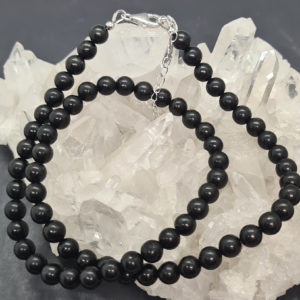 Schungit Kette mit Verlängerungskettchen