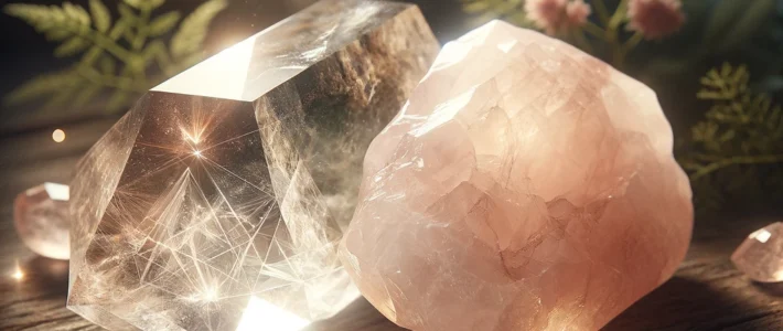 Die Harmonie von Bergkristall und Rosenquarz: Eine spirituelle Synergie