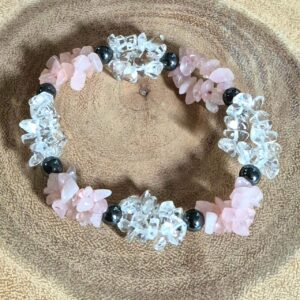 Rosenquarz Bergkristall Armband